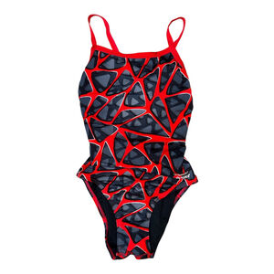 Speedo Endurance Red/ Black One Piece Swimsuit Size S